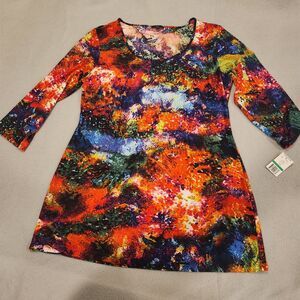 Milano Large Multicolor Nwt 3/4 Sleeve Blouse